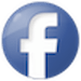 A blue circle with a white lowercase f in the center, representing the Facebook logo.